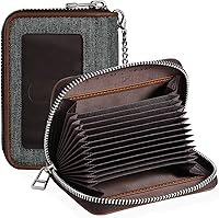 Vista 9 de RUNBOX Cartera para tarjetas de crédito para mujer, tarjetero con cremallera para mujer, bloqueo RFID, cartera con llavero, tamaño compacto