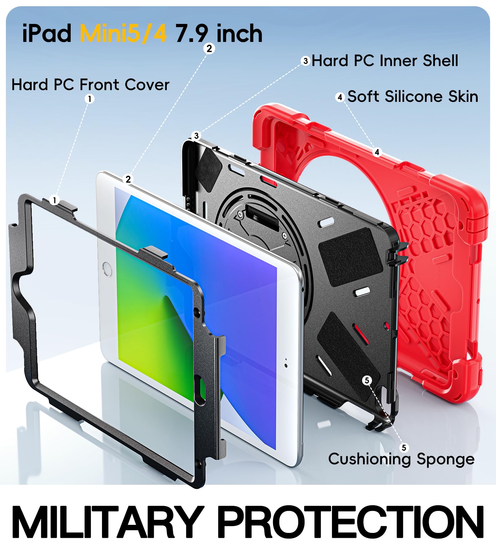 iPad mini5 Wi-Fi 256GB+ 折りたたみ式カバー＋ペンシル Amazon.com: BRAECN iPad mini 5 Case,iPad mini 4 Case, Heavy Duty