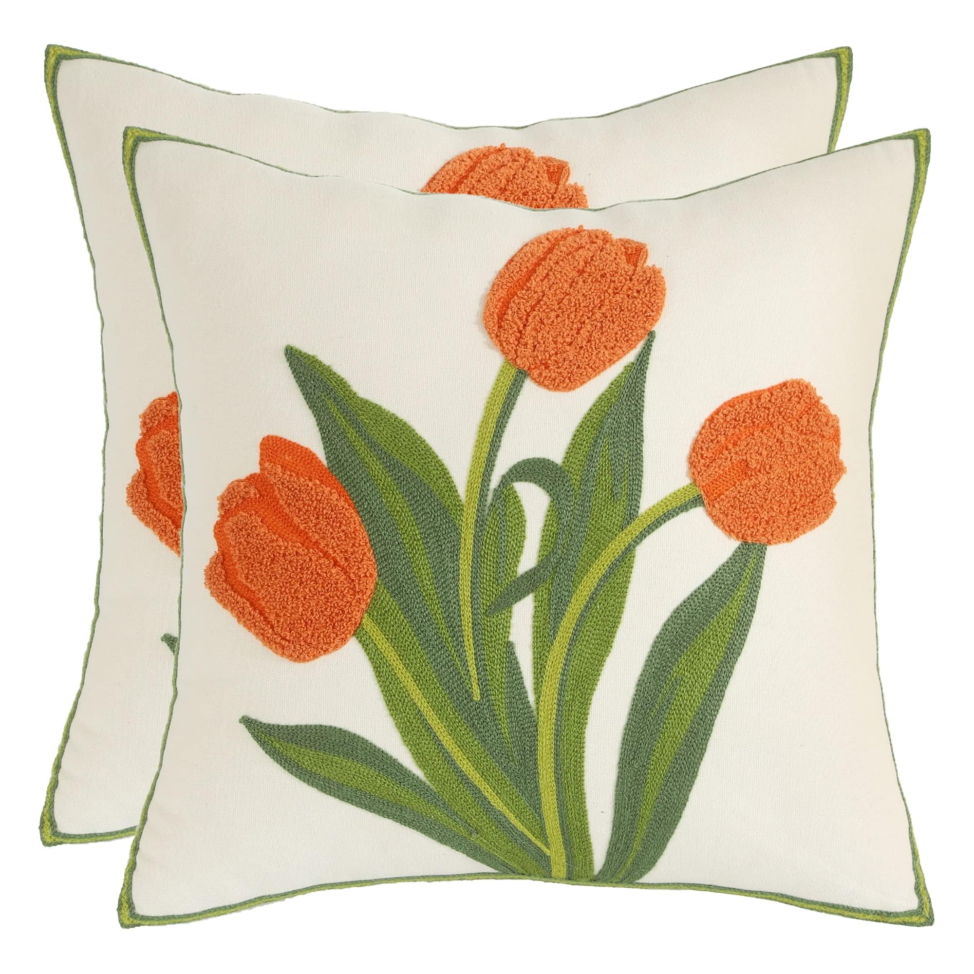 Set di 2 federe decorative per cuscini di Halloween, motivo floreale