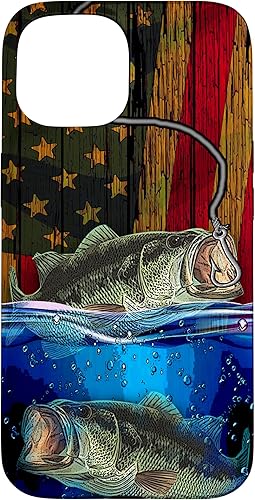 Miniatura 10 de iPhone 12 mini americana Bass pesca bandera americana pescadores caso