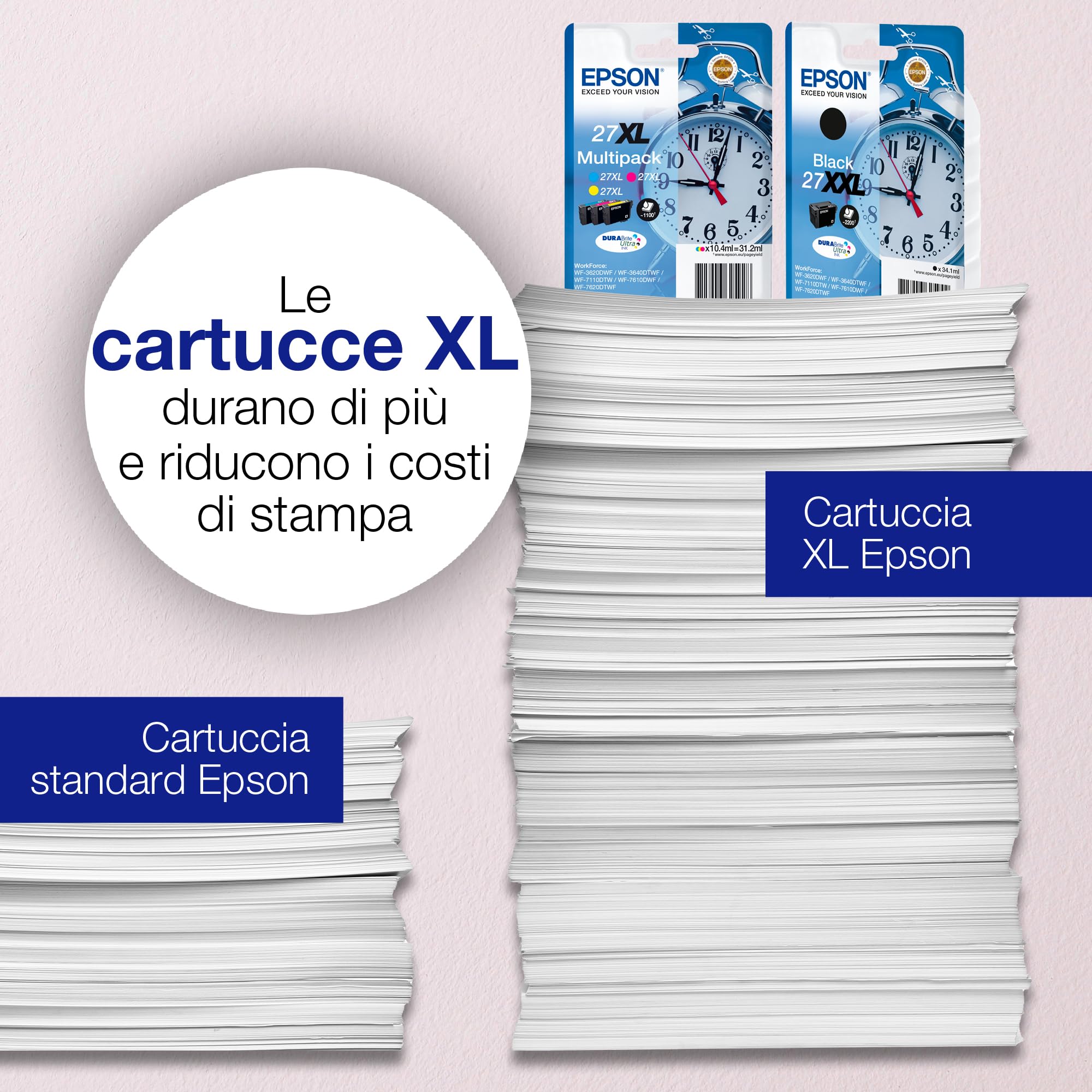 Epson 27 Serie Sveglia, Cartuccia Originale Getto d'Inchiostro DURABrite Ultra, Formato XXL, Nero