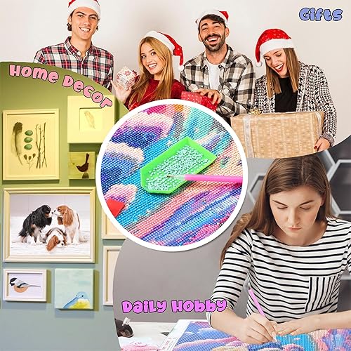 Miniatura 7 de QAZWSX Arte de diamantes 5D Cavalier King Charles Spaniel Dog Diamonds Kits de pintura para adultos, pintura por números para recreación en el hogar