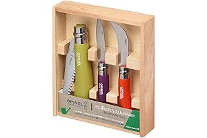 Opinel 3-Piece Gardening Tool Set featuring a No. 12 Folding Saw, No....