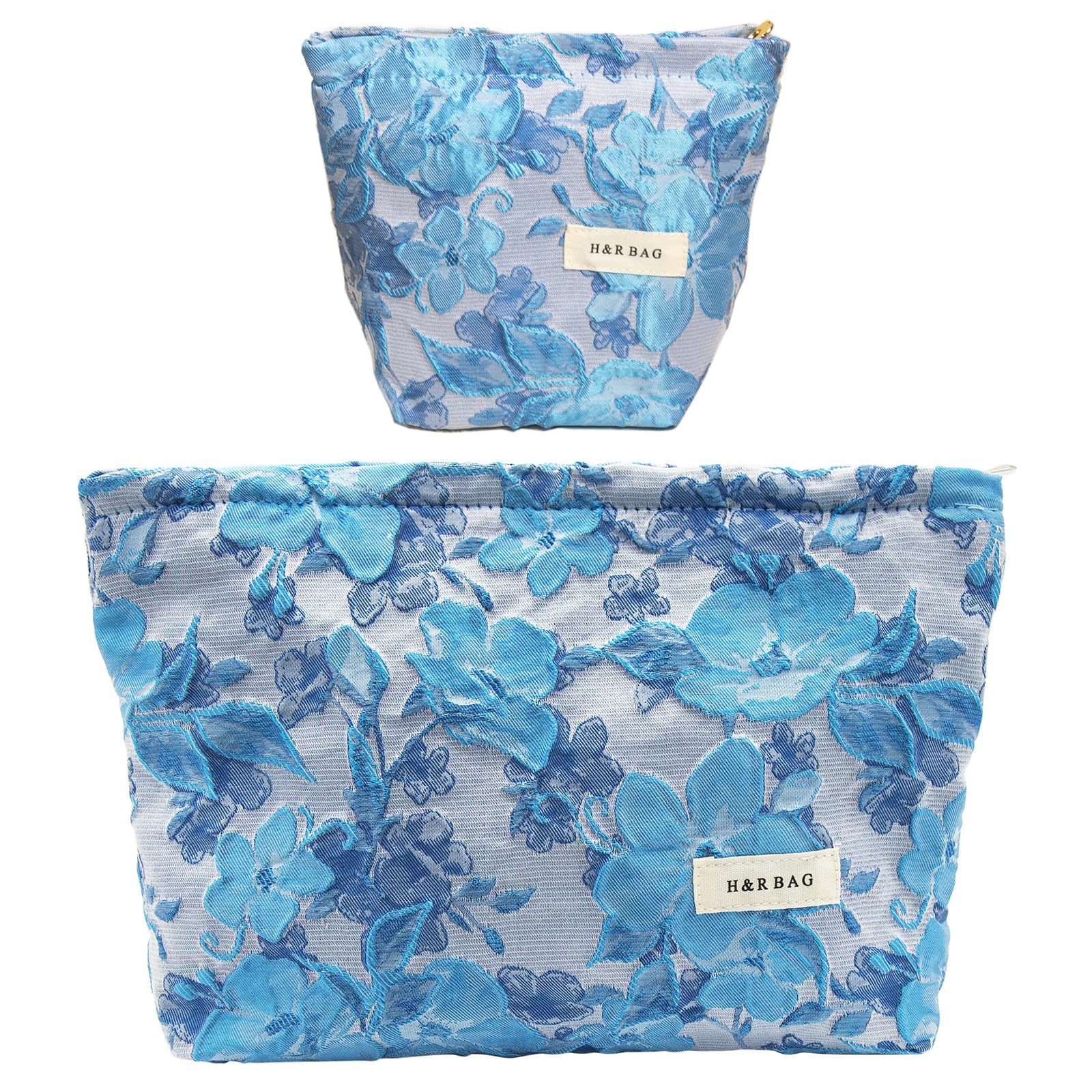 ONEGenug Makeup Bag, Set 2 Cosmetic Bags, Portable Pencil Case Makeup Pouch Travel Essentials Toiletry Bags for Women Girls