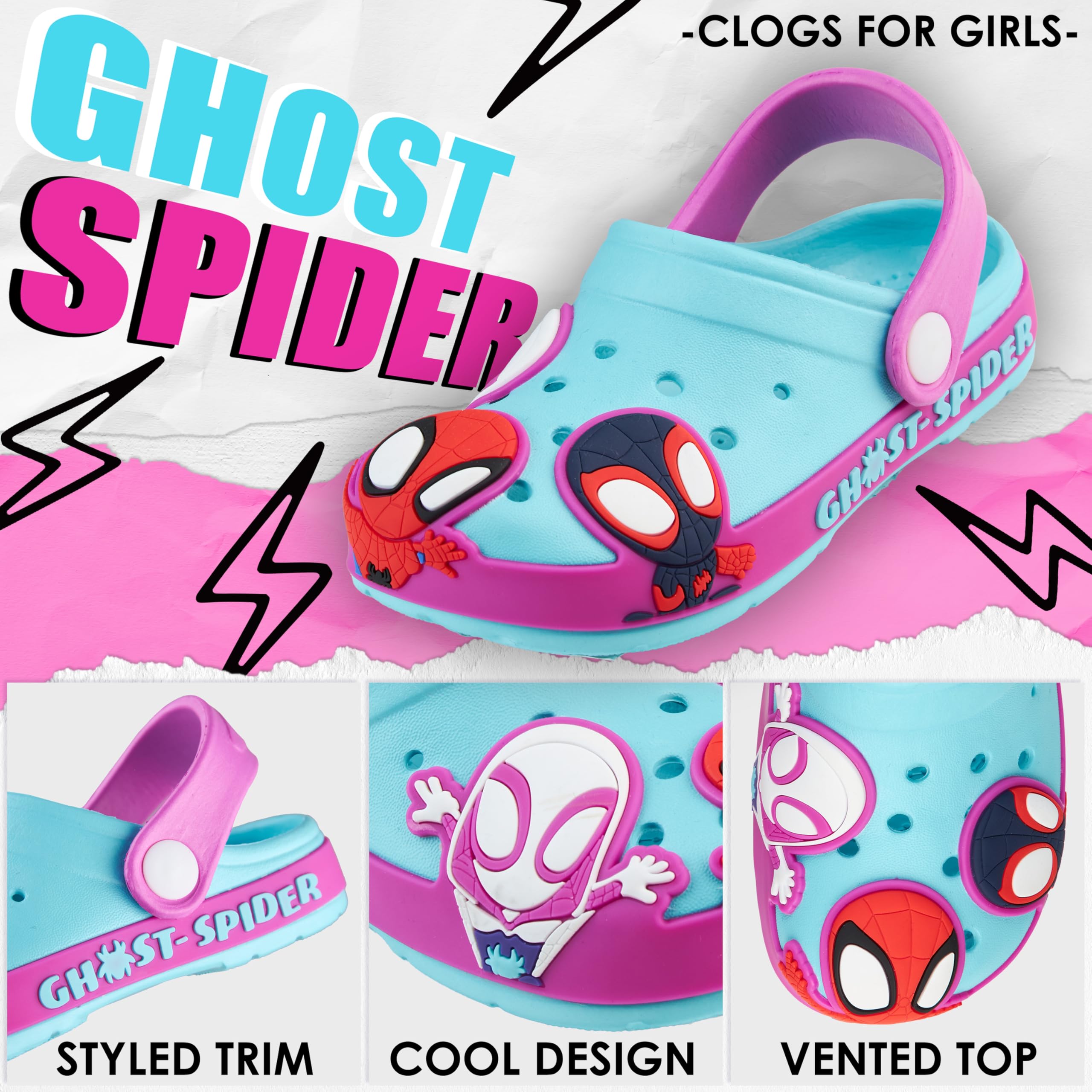 Get Trend Hello Kitty | Pat Patrol | Spidey i jej przyjaciele chodaki dziecięce, chodaki ogrodowe, antypoślizgowa podeszwa i pasek, kapcie dziecięce