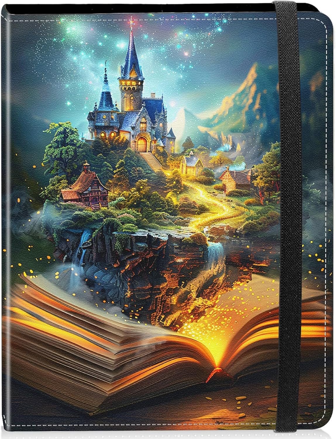 Photo Album 5x7 Photos - 120 Photos Capacity PU Leather Cover,cute small photo album with Strong Elastic Band,for Wedding baby Travel Family photo book Album,Magic Castle Book