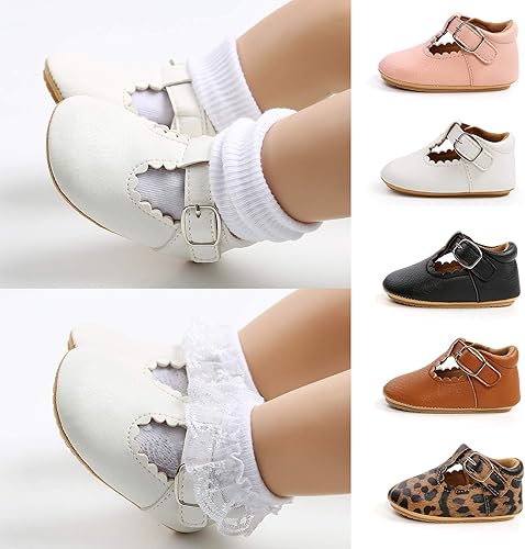 Miniatura 2 de SOFMUO Zapatos deportivos de cuero con cordones para bebés, niños y niñas, suela de goma suave, mocasines Oxford para recién nacidos