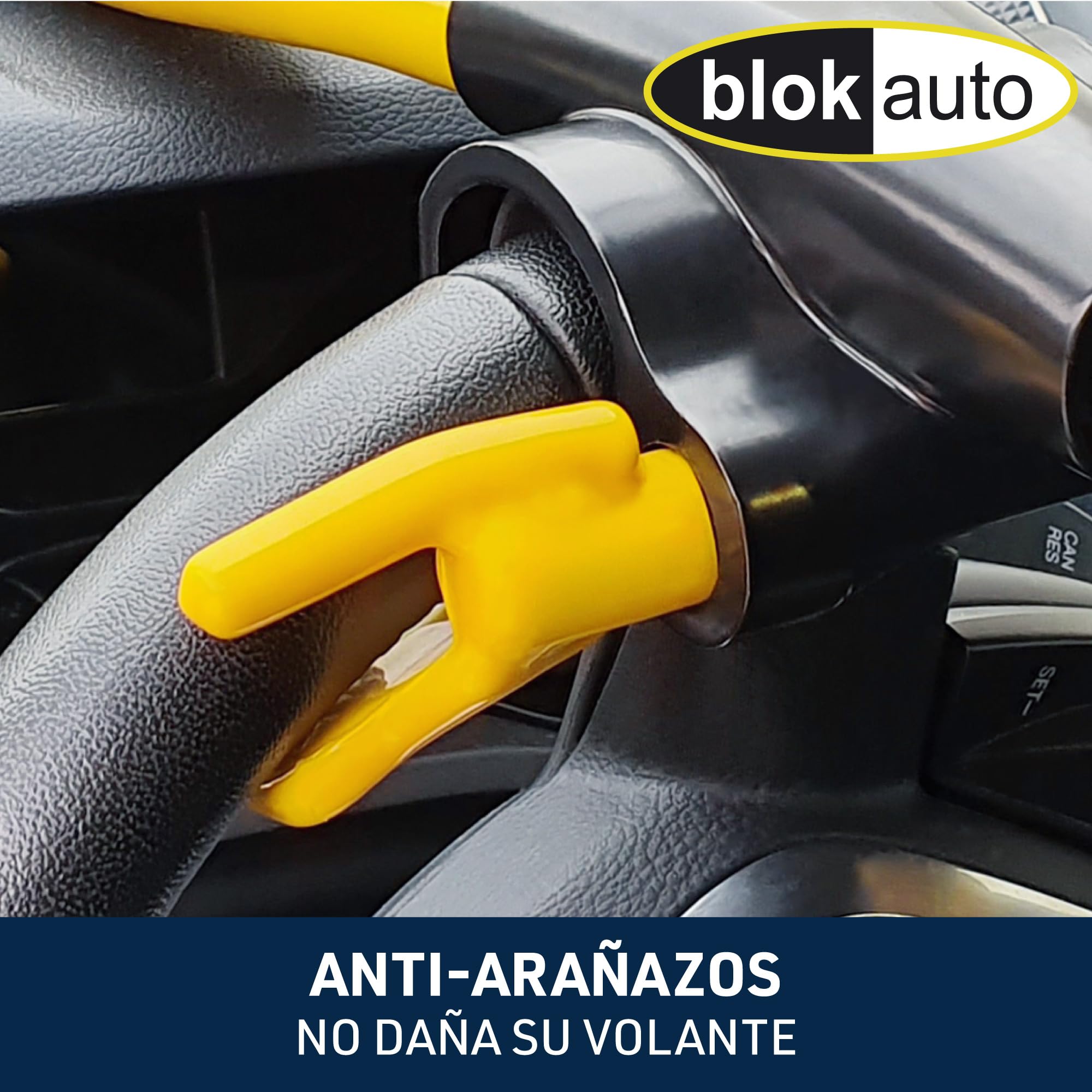 9595 Antirrobo Coche Alta Seguridad, Barra Volante Muy Visible y Disuasoria, Bloqueo Reforzado con Cierre Basculante Más Práctico Universal Auto Furgoneta Autocaravana