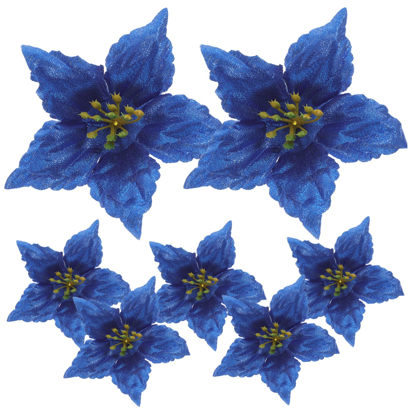 Amazon｜7個 アートフラワー グリッター造花 クリスマス