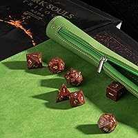 Vista 7 de Cusdie Alfombrilla rodante de dados 2 en 1 y soporte para dados con cremallera, bandeja para dados compatible con dados poliédricos DND (verde)