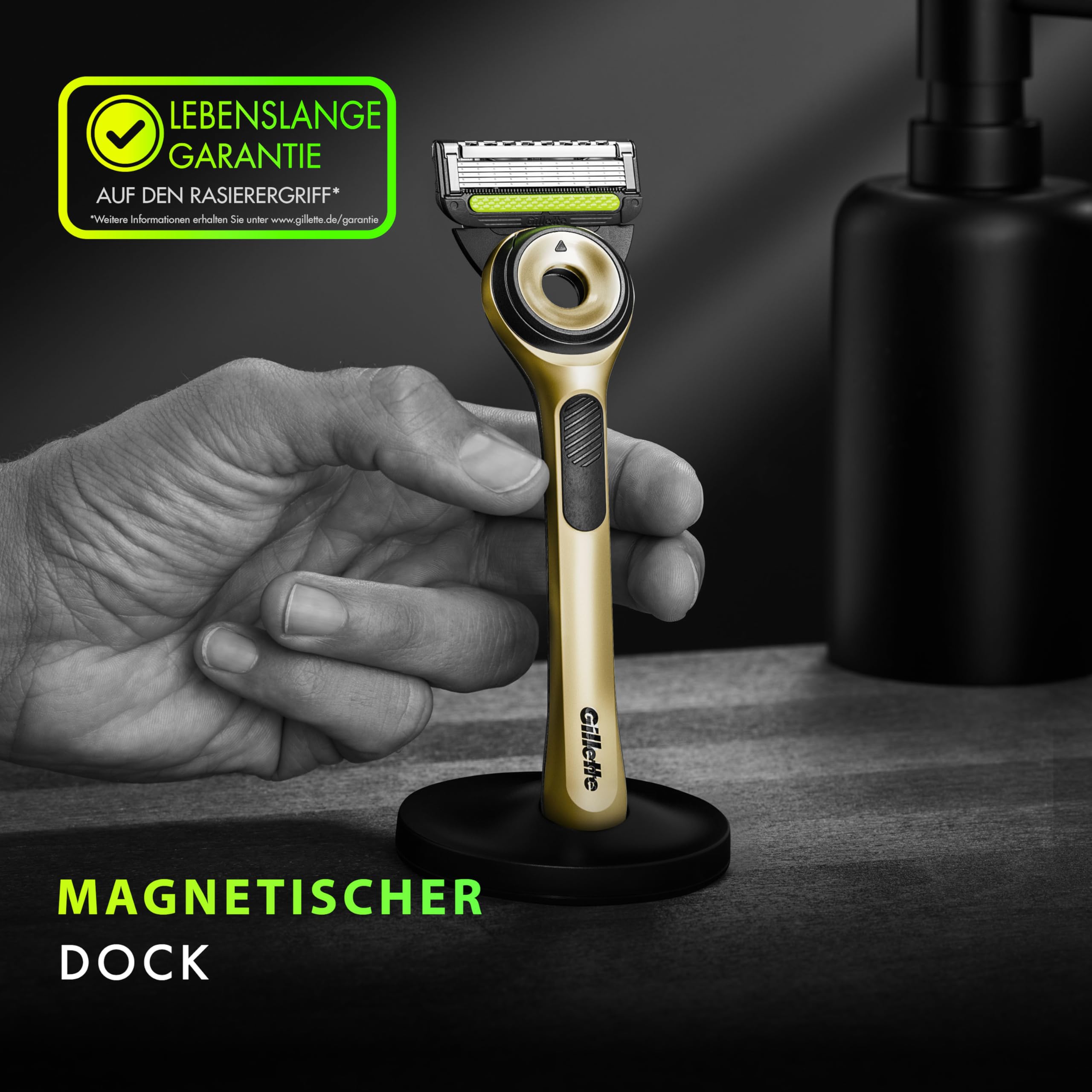 Gillette Labs Champion Gold Edition Ersatzklingen, Kompatibel Mit Gillette Labs Rasierer Mit Reinigungs-Element, 5 Ersatzklingen