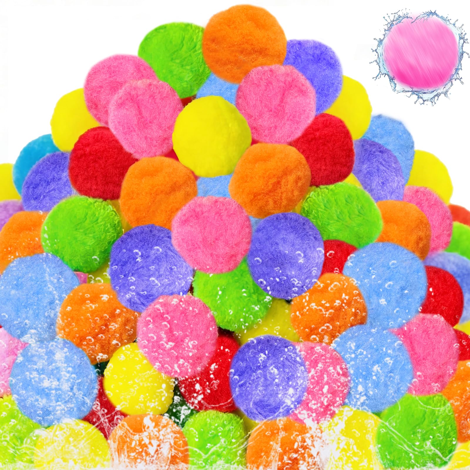 140 palline d'acqua riutilizzabili, 6,1 cm, colorate, con borsa a rete, per bambini, feste in piscina, prato, spiaggia, attività all'aperto