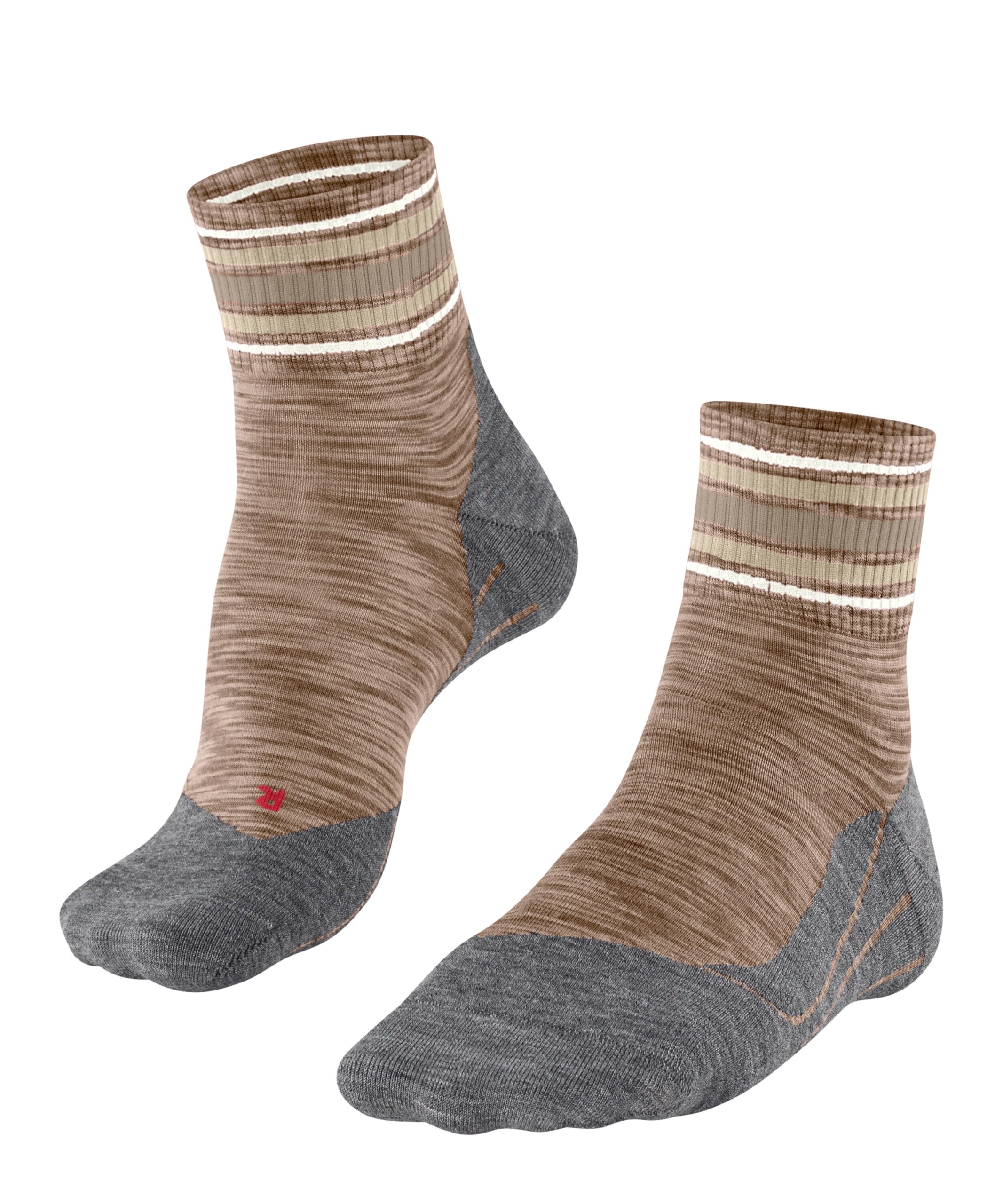 FALKE Men's TK5 Wander Short M Sso Wool Functional Yarn Thin Anti-Blister Hiking Socks 1 pair, Beige Melange 4043, 5.5-7.5