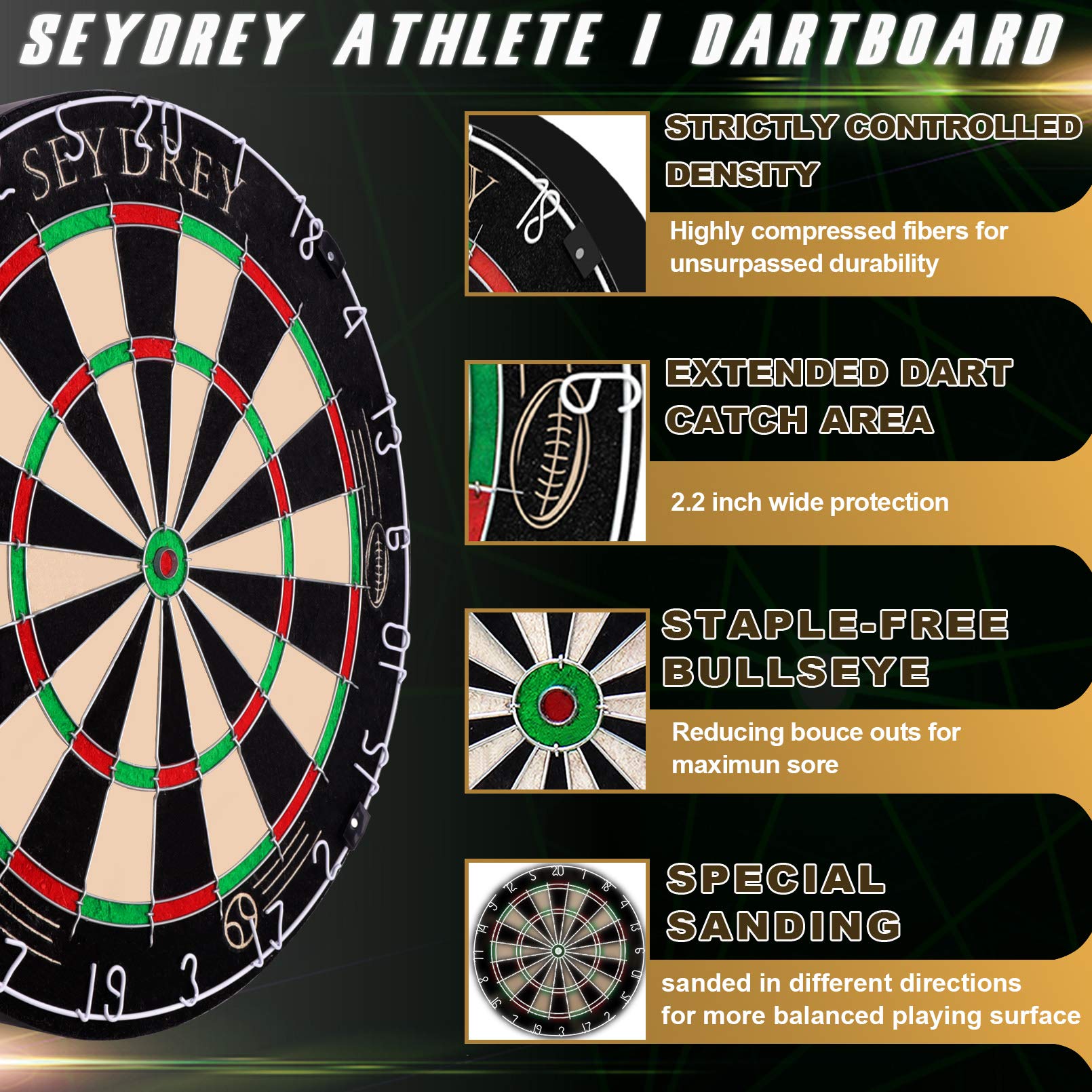 Buy Dartboard Set with StapleFree BullseyeBristle Tournament Dart