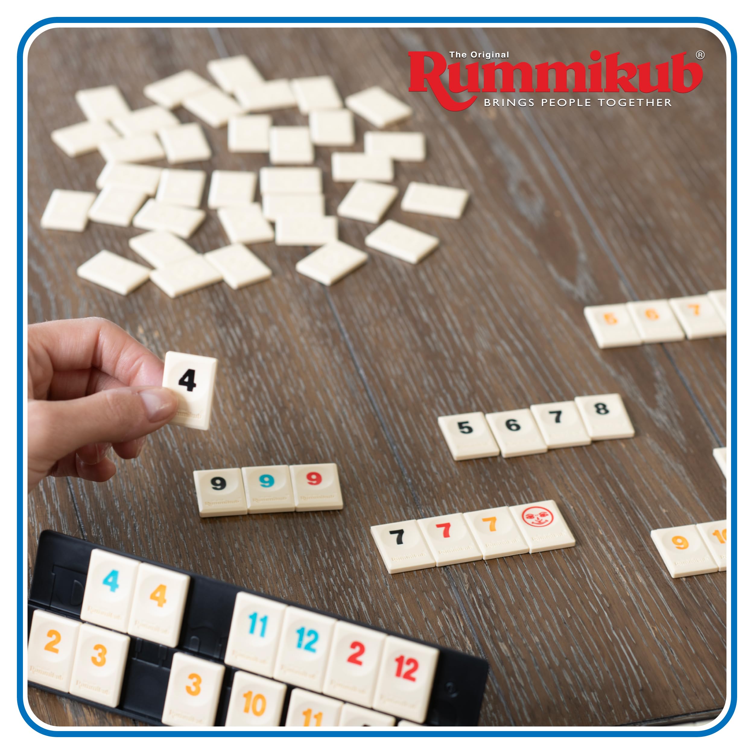 RUMMIKUB - Compact Travel Edition - Juego de Mesa de Viaje para Niños y Adultos - A Partir de 6 Años - Incluye Bolsa de Transporte - Versión Portátil - de 2 a 4 Jugadores