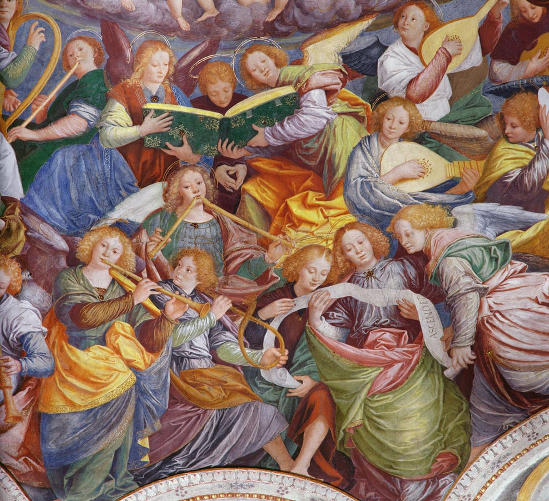 ARTXLXXBN Famous Print Painting Colorful Art Print the Concert of Angels by Famous Artist Canvas Art Decorations for Home Decor 60x90cm