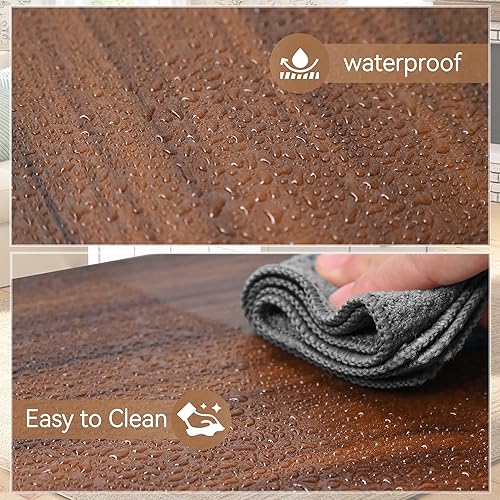 Miniatura 8 de Mesa auxiliar elevable, mesa de té de madera con gran almacenamiento abierto, mesas de centro cuadradas para sala de estar, mesas de café rústicas