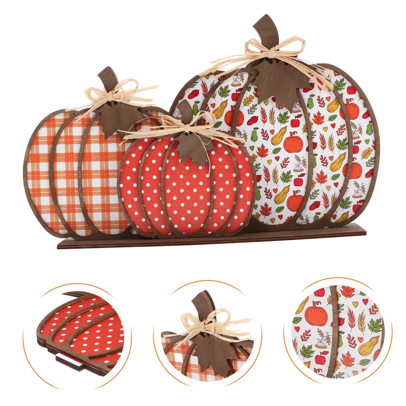 RORPOIR 1 Set Pumpkin Ornaments Decorative Pumpkin Home Decor Artificial Pumpkins Decor Wood Pumpkins Fake Pumpkin Prop Thanksgiving Ornament Fall Pumpkin Fall Decorative Props Fall Prop