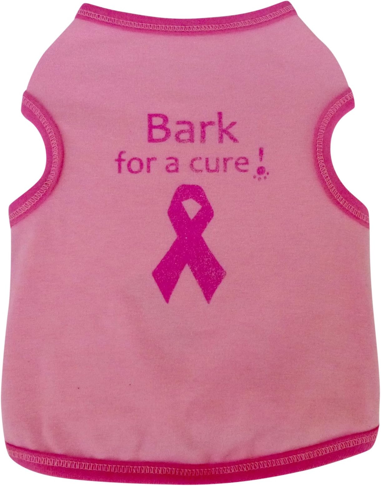 I See Spot's Dog Pet Cotton T-Shirt Tank, Bark for a Cure, X-Small, Pink