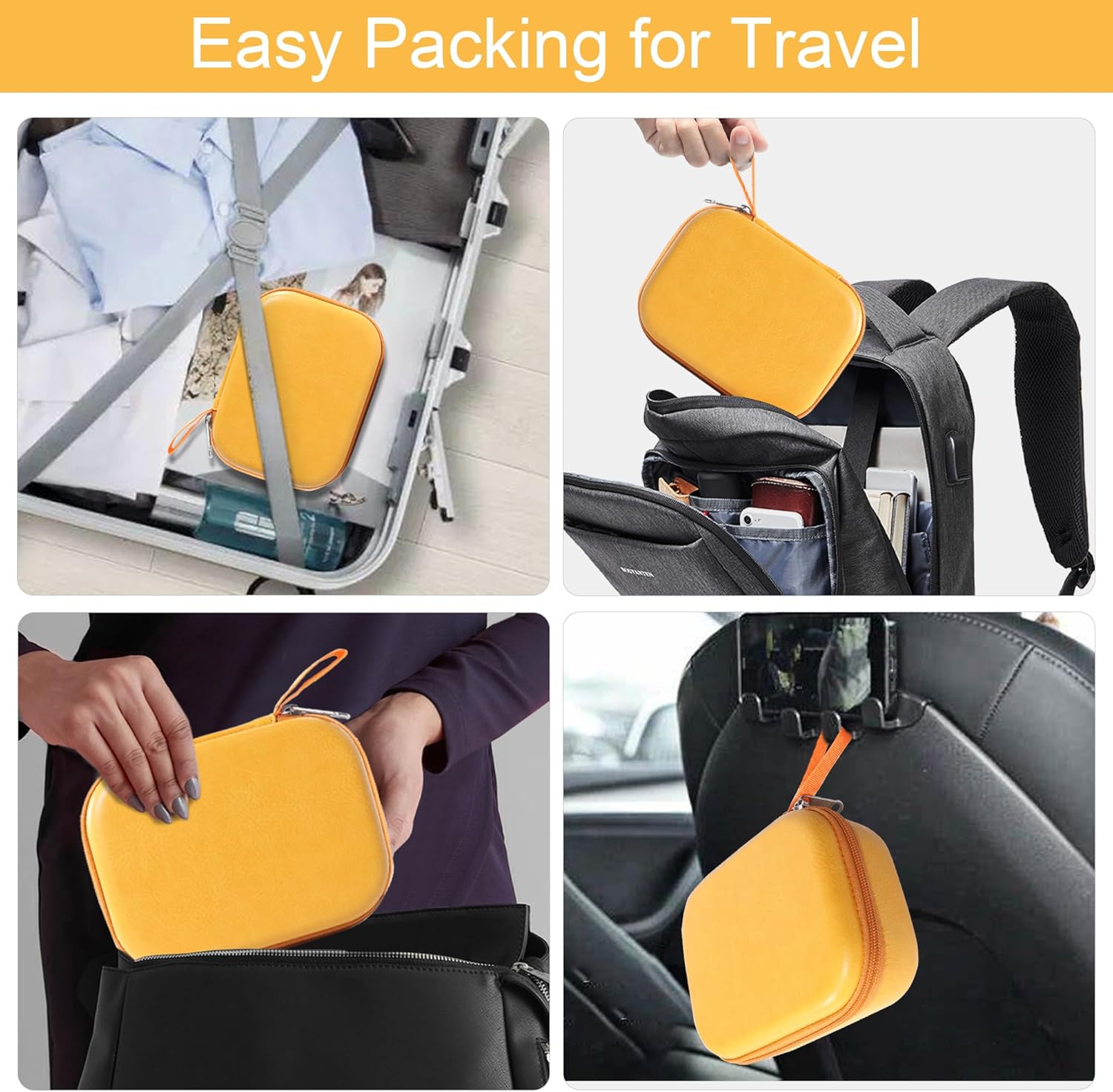 Bukere Travel Sunglasses Organizer Case, PU Leather Adjustable Slots for Multiple Glasses, Hard Eyewear Box for Men Women - Image 8