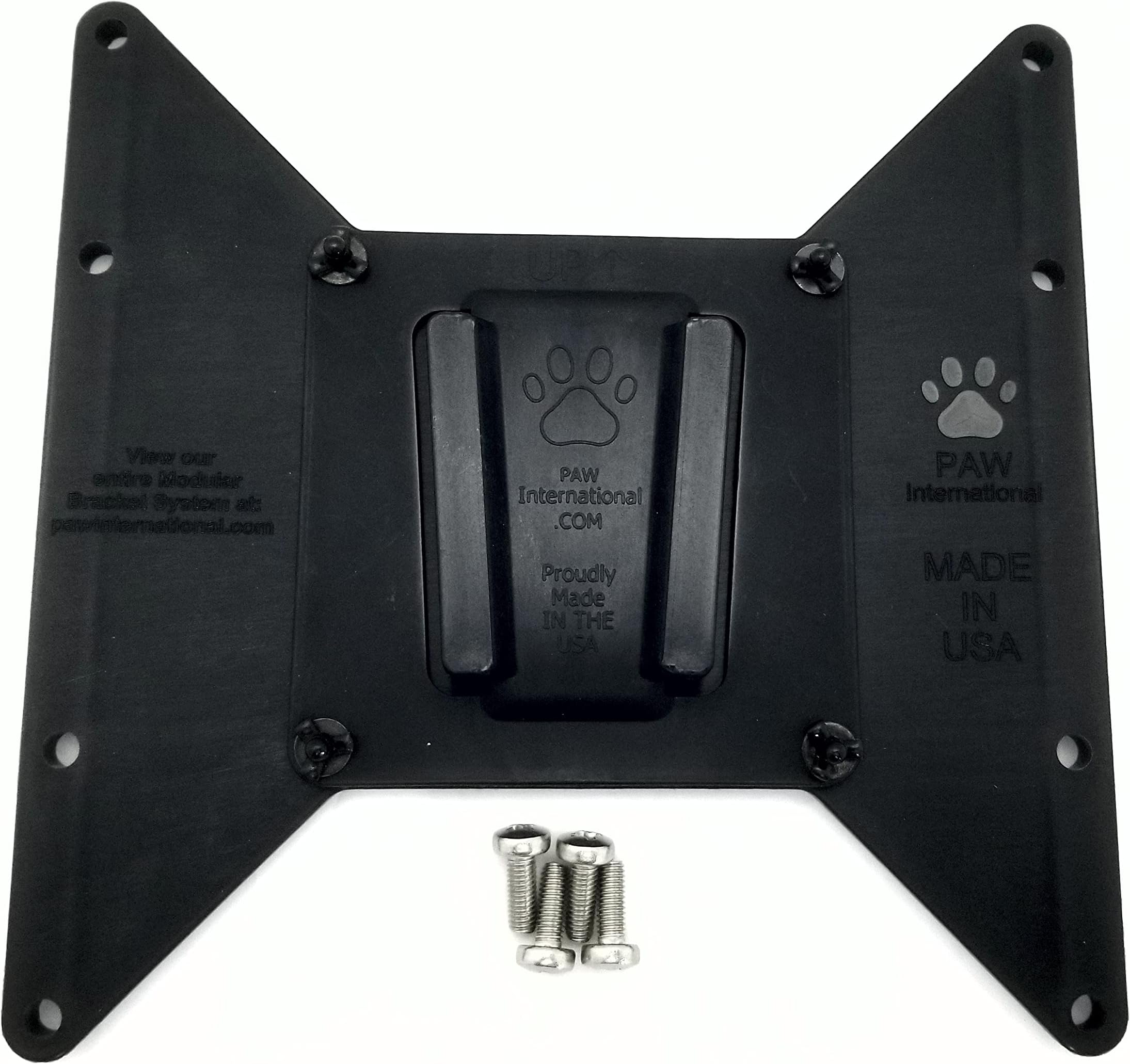 PAW International Black Polymer RV TV Bracket VESA 100x100mm Wall Mount mating