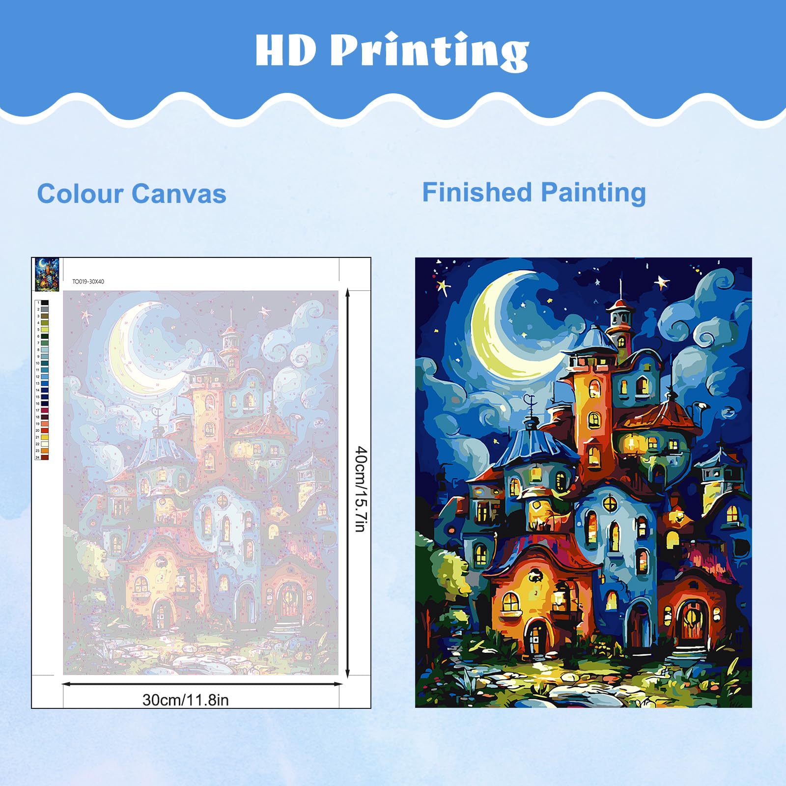 TOSTOG Pintura Por Números Con Marco – Kit De Lienzo Enmarcado De 30x40 Cm – Incluye Pinceles, Pinturas Y Accesorios – Fácil De Pintar Para Adultos Y Principiantes – Regalo De Decoración De Pared