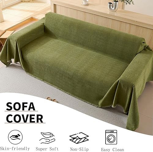 Miniatura 4 de Funda de sofá 100% impermeable para sofá modular de 3 a 4 cojines, lavable, para perros, mascotas, protector de muebles para sala de estar con borla