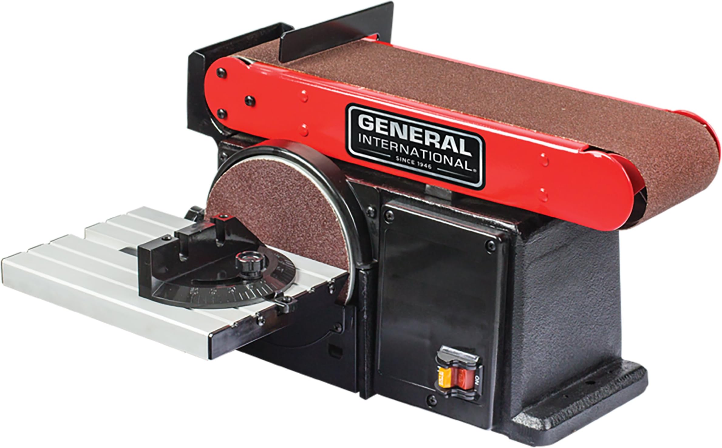 GENERAL INTERNATIONAL 2-in-1 Belt & Disc Sander - 4A Benchtop Woodworking Machine with 6" Sanding Disc & 4" x 36" Sanding Belt - BD7004