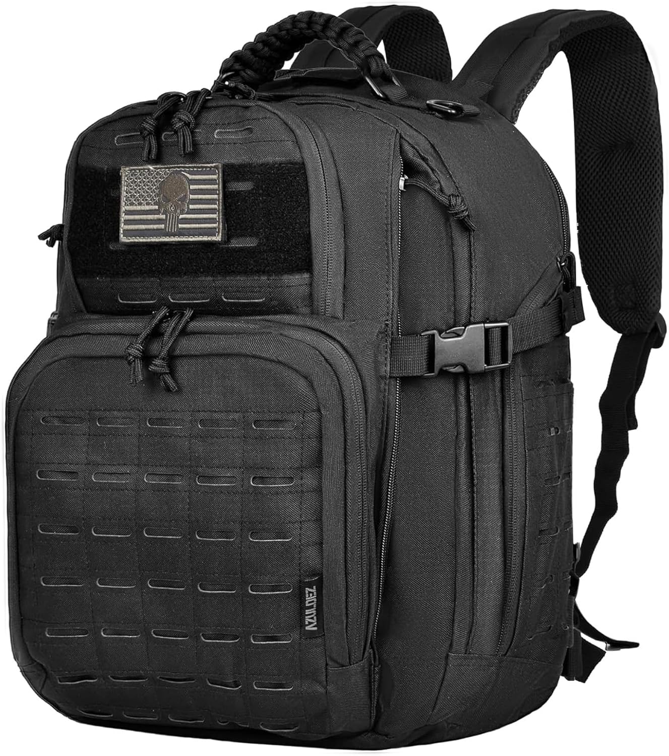 Military Tactical Backpack for Men, Molle EDC Daypack Work Backpack for Trekking, Army 3 Days Assault Pack & Bug Out Bag with Water Bladder Compartment, Hiking Rucksack