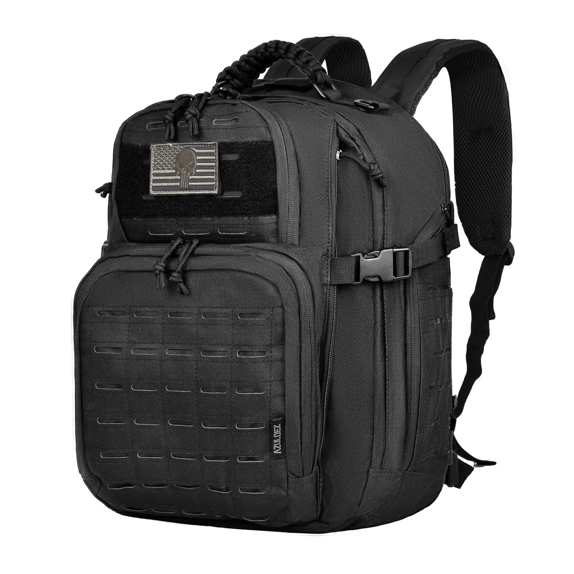 AZULDEZ Military Tactical Backpack for Men, Molle EDC Daypack Work Backpack for Trekking, Army 3 Days Assault Pack & Bug Out Bag with Water Bladder