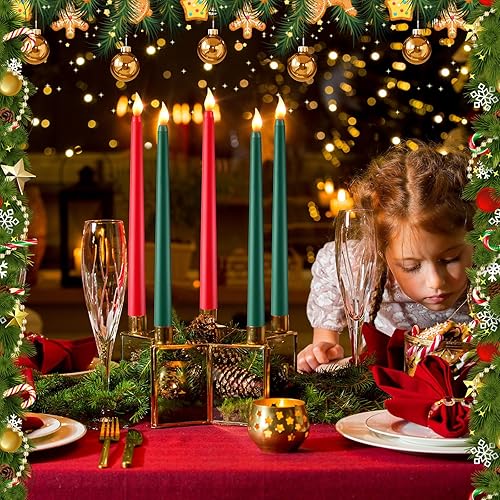 Miniatura 2 de Retisee 60 velas cónicas sin llama de Navidad que funcionan con pilas, 11 pulgadas de largo, velas LED sin llama, velas falsas parpadeantes cónicas