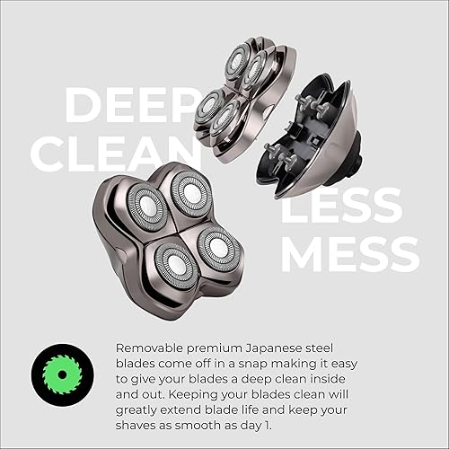 Miniatura 8 de Skull Shaver Carver PRO 4 Head Replacement Blade - Shaver Blade for Wet & Dry Shaving - Rotary Heads Design - Japanese Stainless Steel - Compatible