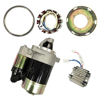Electric Starter Flywheel Gear Dynamo Rectifier for 186F 186FE 406CC 186FA 186FAE 418CC Diesel Engines Compatible with Yanmar L100 10HP 186F Engine