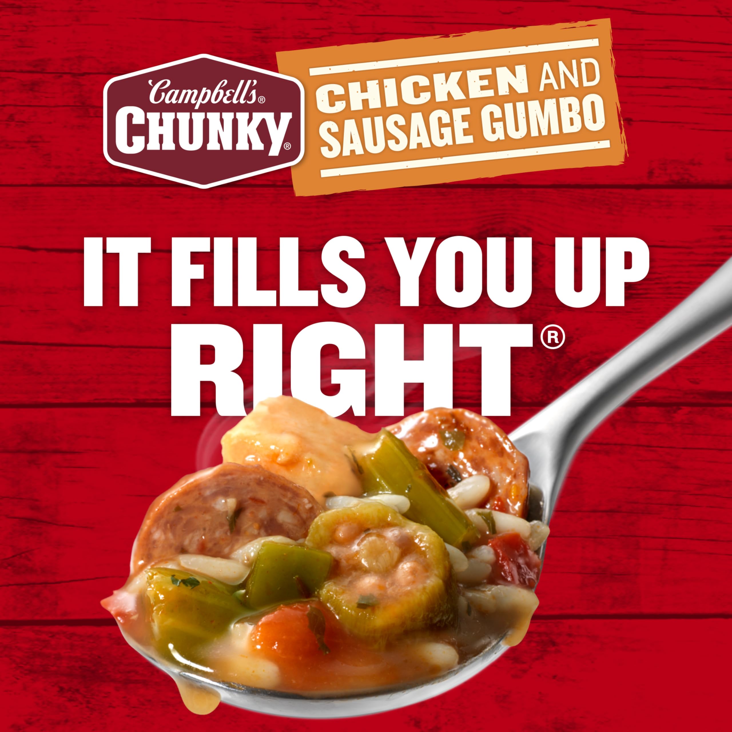 Campbell's Sopa gruesa gumbo pollo salchicha 3 latas 16 onzas