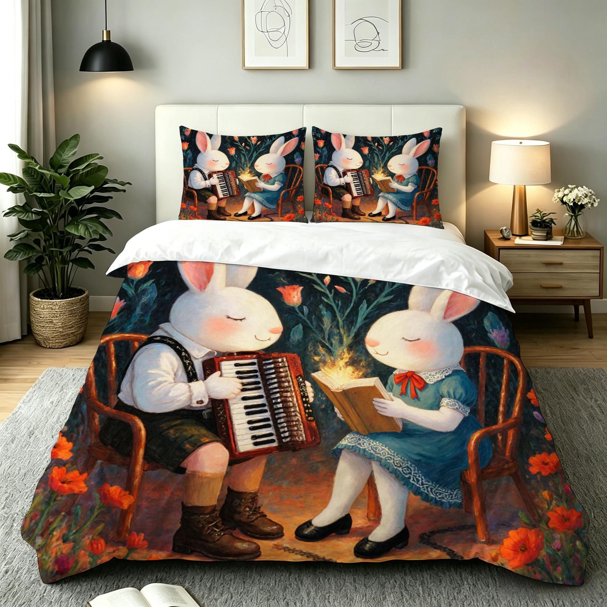Housse de couette 220x240 fini la couette qui glisse avec ce kit lapin