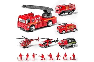 14-Piece Die Cast Fire Truck Playset for Kids