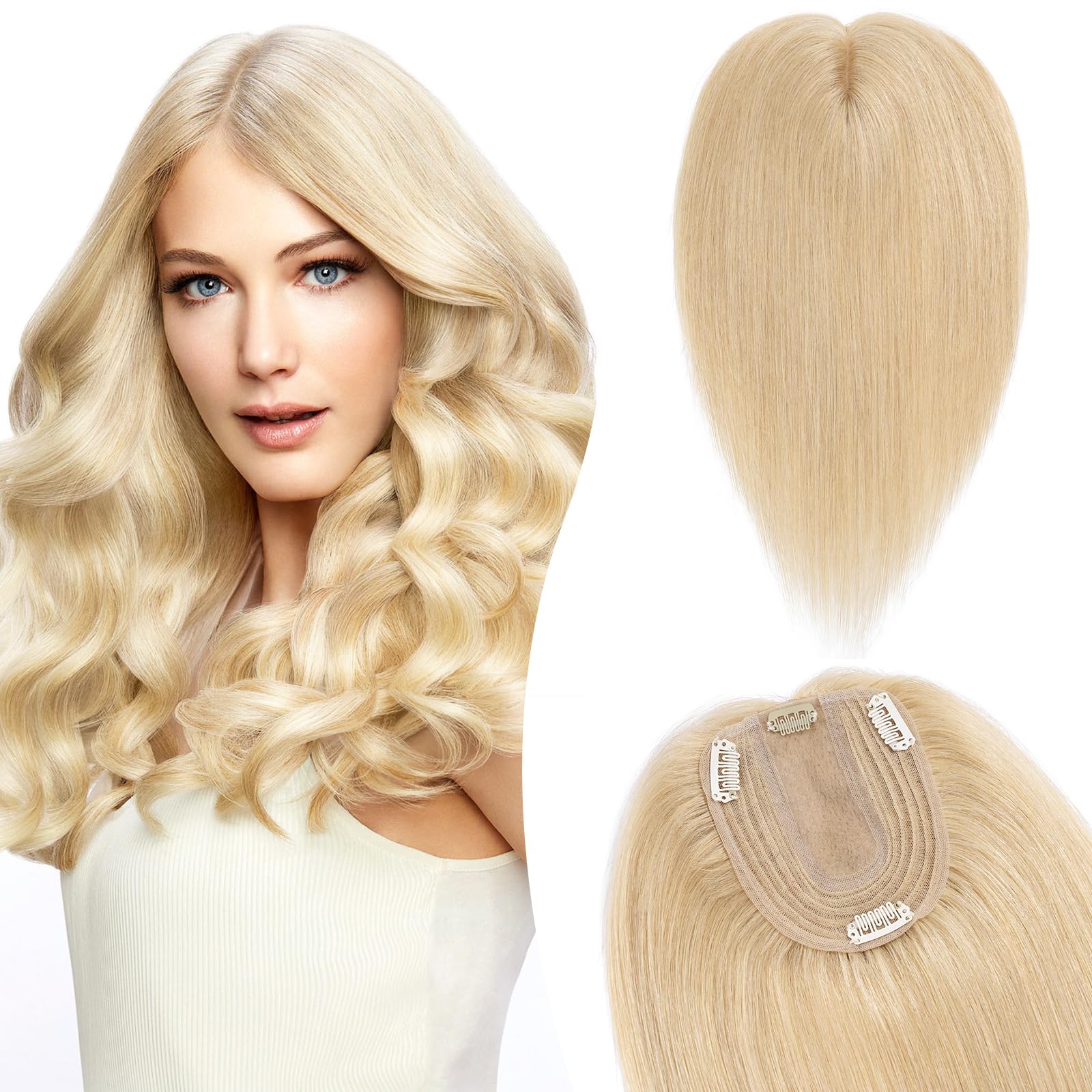 Damen Indisches Echthaar Toupet Clip In Haar Extensions