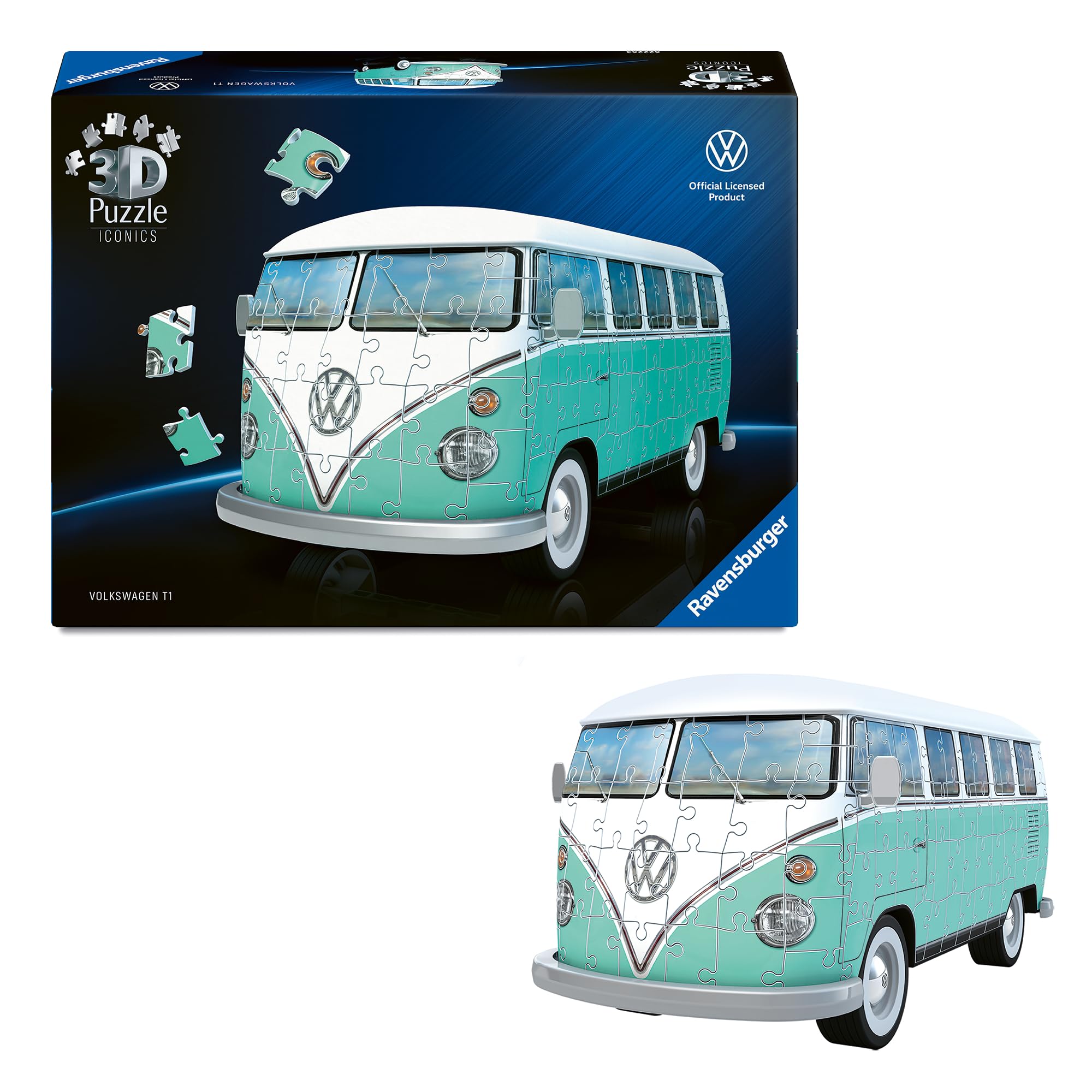 Ravensburger Iconics Volkswagen T1 Bulli, 185 Piece 3D Jigsaw Puzzle