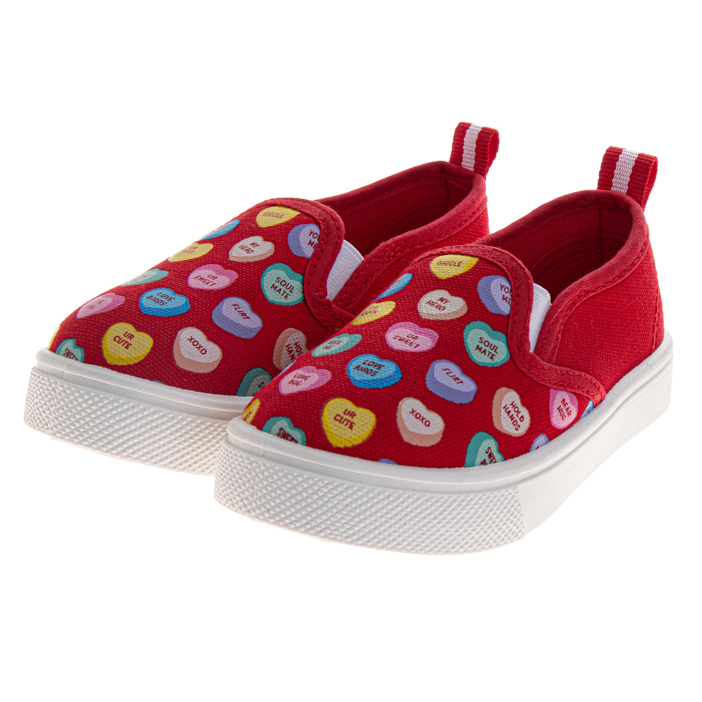 Sanrio Hello Kitty Sweethearts Low Top Sneakers Casual Fashion Laceless Slip on Canvas Valentine Shoe - Size 5-10 Toddler 11-13 Little Kid 1-5 Big Kid 5-8 US Women
