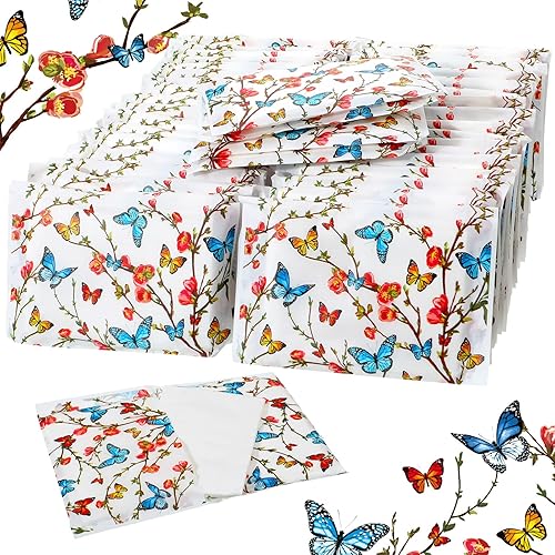 Miniatura 13 de Geyee Paquete de 50 paquetes de pañuelos faciales de viaje, pañuelos desechables de bolsillo para invitados de boda, viajes, bolsa escolar