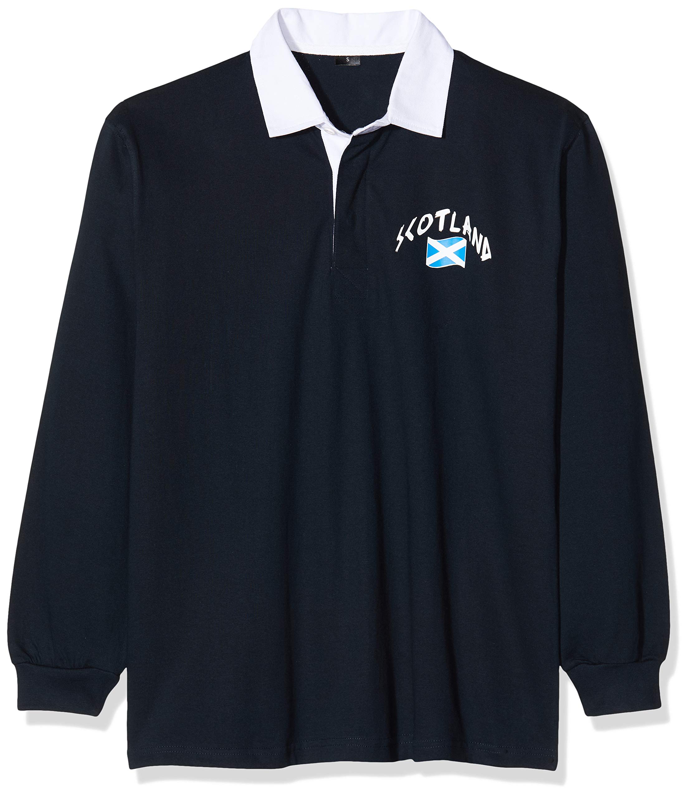 Supportershop Rugby Polo Shirt Scotland LS Navy Long Sleeves Unisex Adult, FR: S (Manufacturer's Size: S).