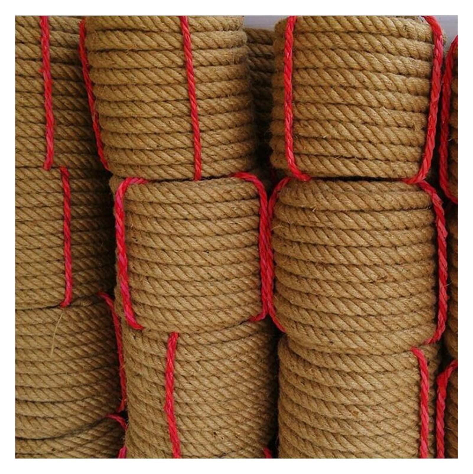 Cuerda de yute natural de 14mm, cordón de cáñamo resistente para manualidades y embalaje DIY