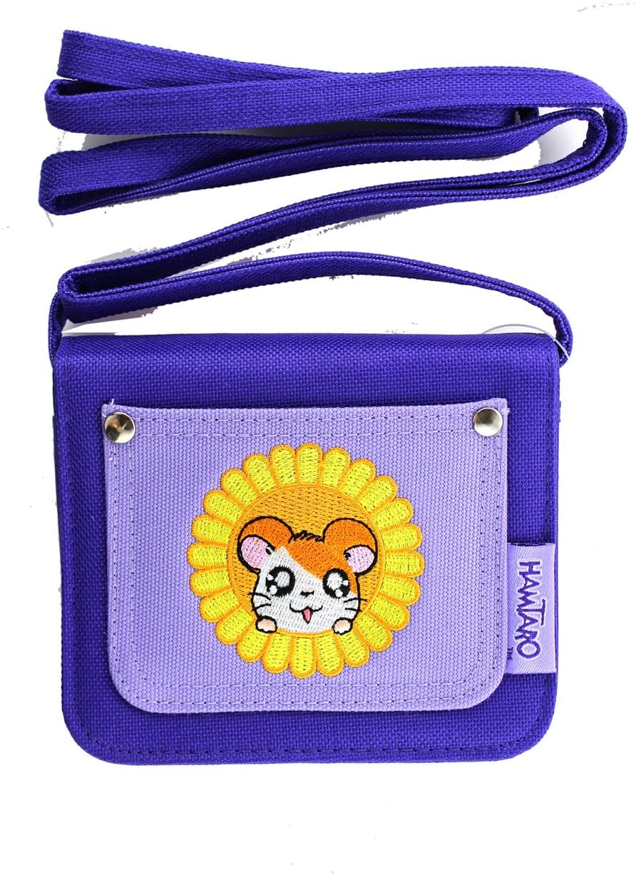 Unisex-Child Kids Wallet - Hamtaro Purse, Purple, Cartoon, Zipper Closure, Lightweight, Space Theme