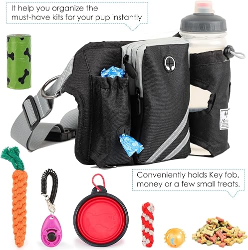 Miniatura 8 de SHINE HAI Correa retráctil para perro manos libres con doble elástico para 2 perros, cinturón ajustable para la cintura, correa reflectante