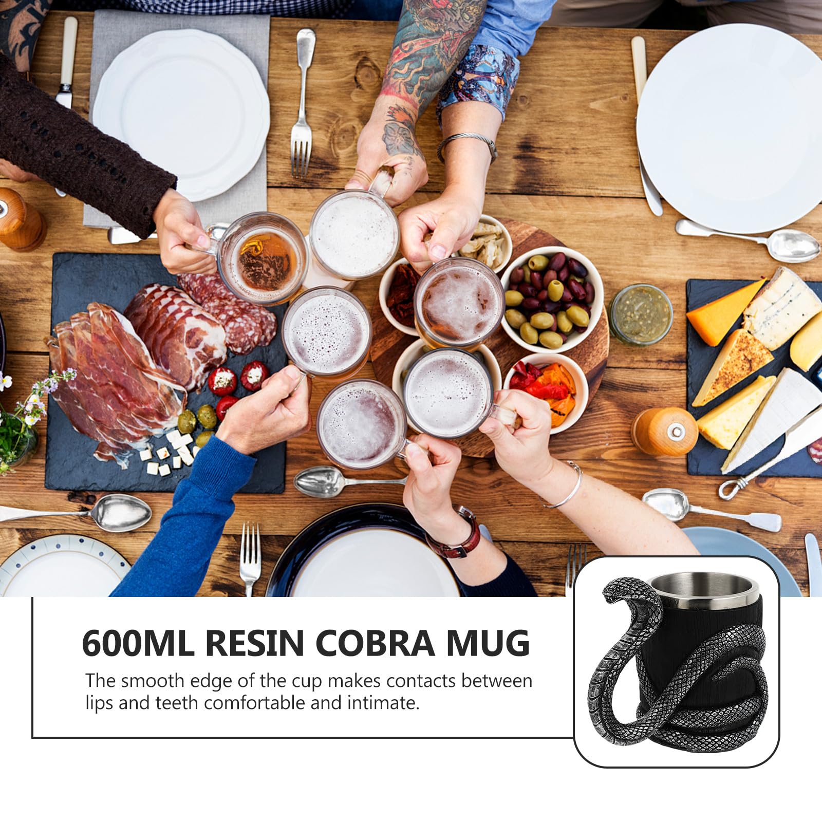 Alasum 600ml Edelstahl Trinkbecher mit Glatter Oberfläche und Großer Kapazität Doppelwandiger Wasserbecher aus Kunstharz für Zuhause und Büro