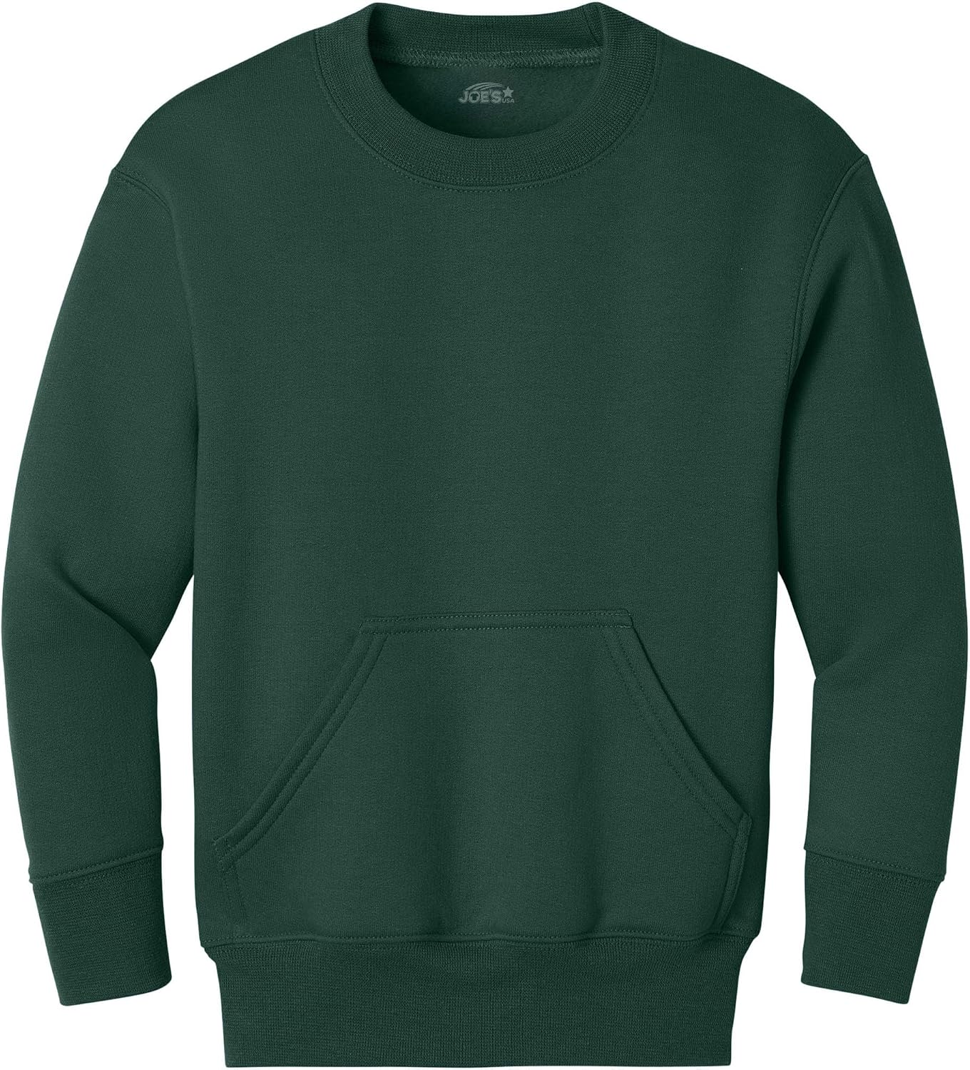 Joe's USA Youth Core Fleece Crewneck Pocket Sweatshirt