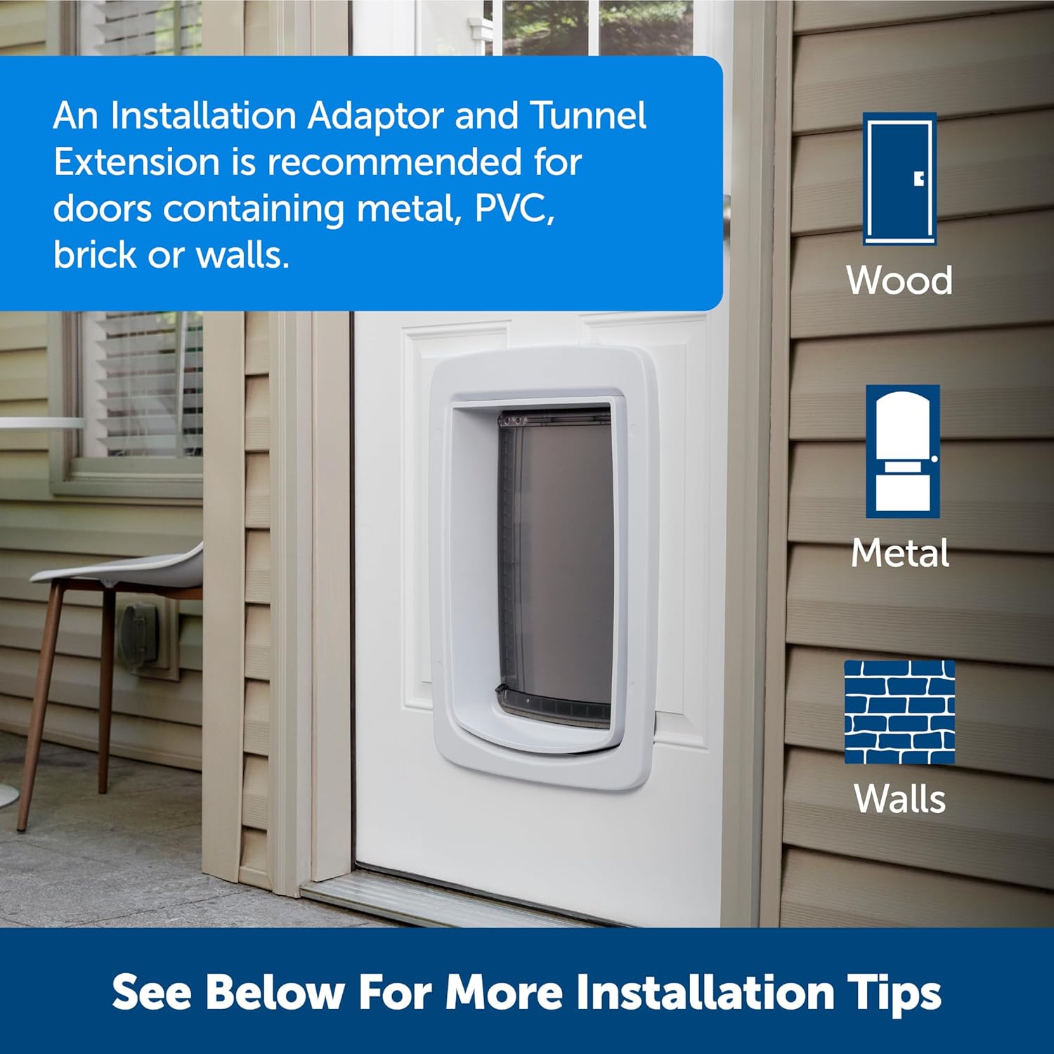 PetSafe SmartDoor Connected Pet Door Installation Adaptor - Allows for Installation in Metal, Glass & Walls - Minimizes Signal Interference - Weather-Resistant - Large