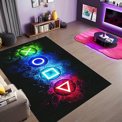 Miniatura 4 de Alfombras de área de juegos, alfombra de jugador para niños, decoración de habitación de jugadores, alfombras de juegos para niños y adolescentes,