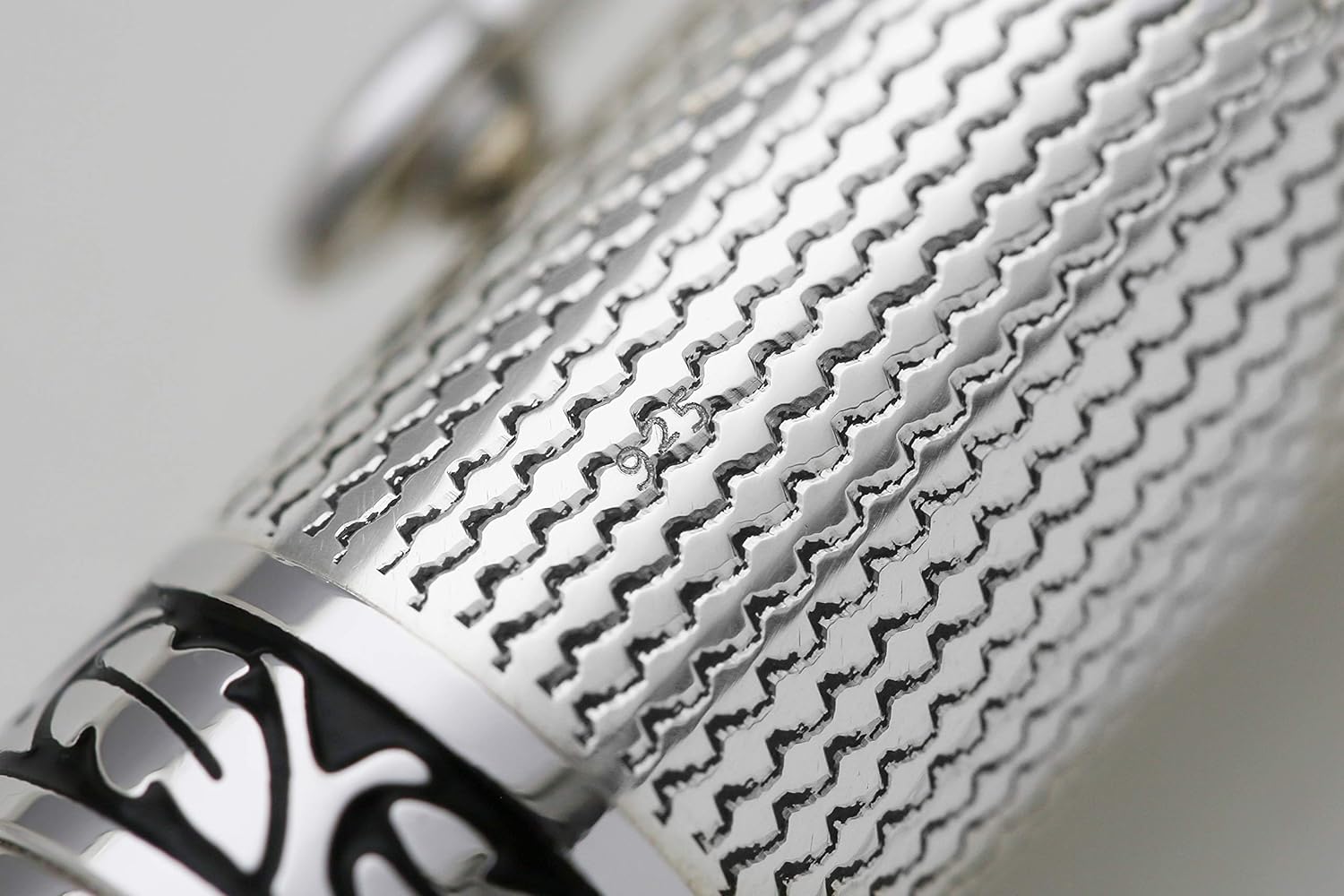 Xezo Tribune Twist Action Ballpoint Pen, Medium Point. Solid Sterling Silver Barrel with Pure Platinum Plated Parts. Handcrafted, Limited Edition of 300, Serialized