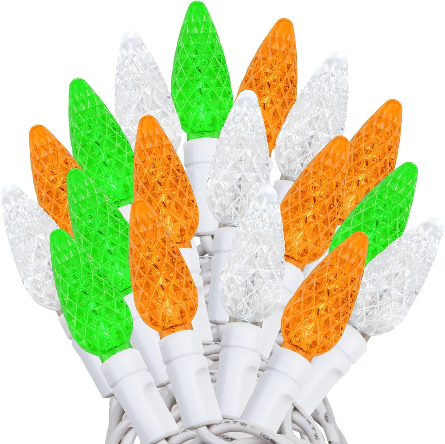 Novelty Lights 24FT 70 LED C6 Easter String Lights - Commercial Grade Outdoor Spring Tree Decorations (Yellow/Teal/Pink)